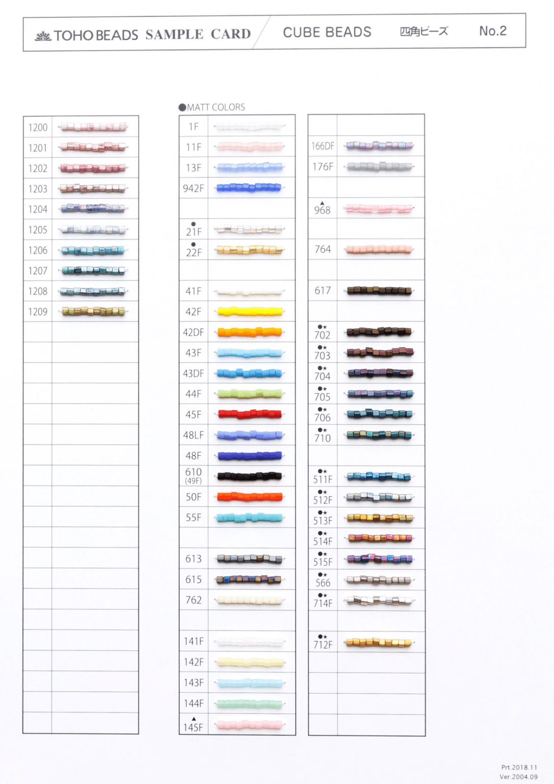 SAMPLE CARDS – TOHO BEADS